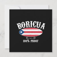 Boricua 100% Puerto Rico Greeting Card (FLAT)