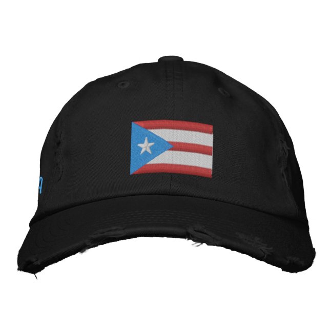 Boricua Flag Embroidered Hat (Front)