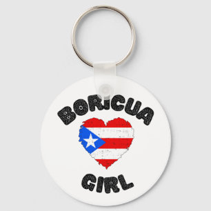 Boricua Girl Puerto Rico Key Ring