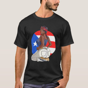 Boricua Morena Puerto Rican Girl Puerto Rico Flag T-Shirt