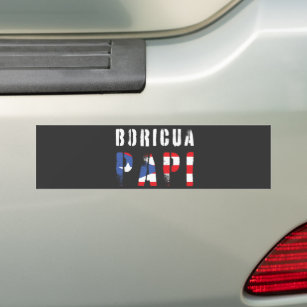 Boricua Papi Puerto Rican Dad Flag Bumper Sticker