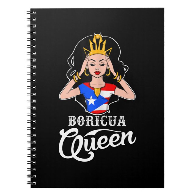 Boricua Queen Puerto Rican Birthday For Women Girl Notebook (Front)