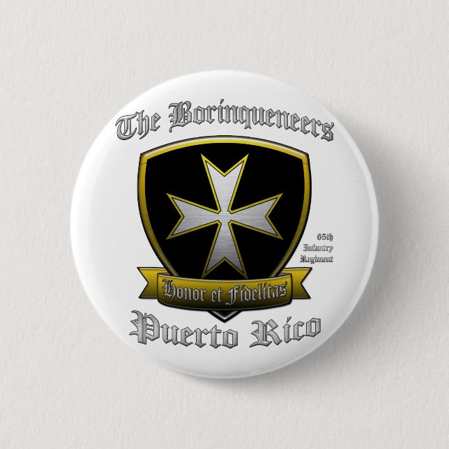 Borinqueneers 6 Cm Round Badge (Front)