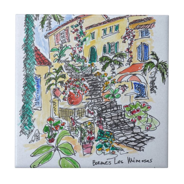 Bormes-les-Mimosas | Provence-alpes-cote d'azur Ceramic Tile (Front)