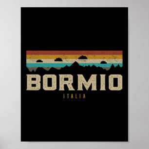 Bormio Mountains Italy Hiking Outdoors Retro Poster