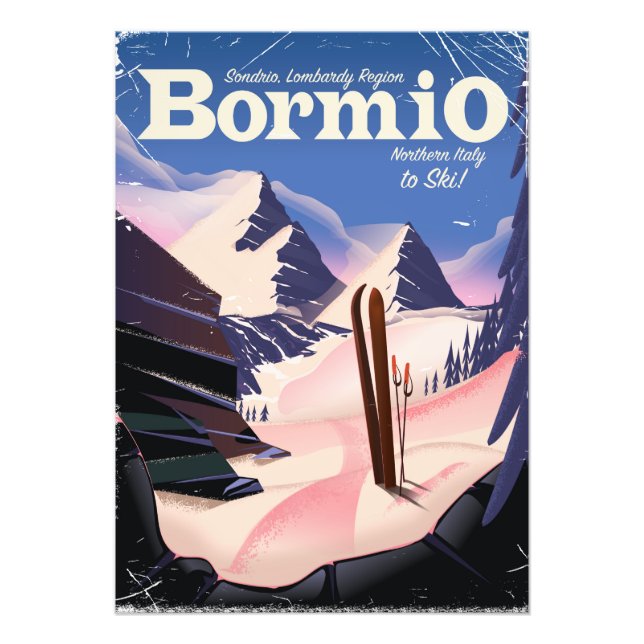 Bormio,Sondrio, Lombardy Region, Italy ski poster. Photo Print (Front)