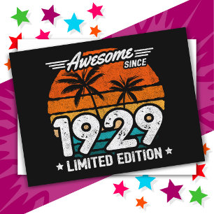 Born 1929 Limited Edition Retro Awesome Since 1929 Postcard