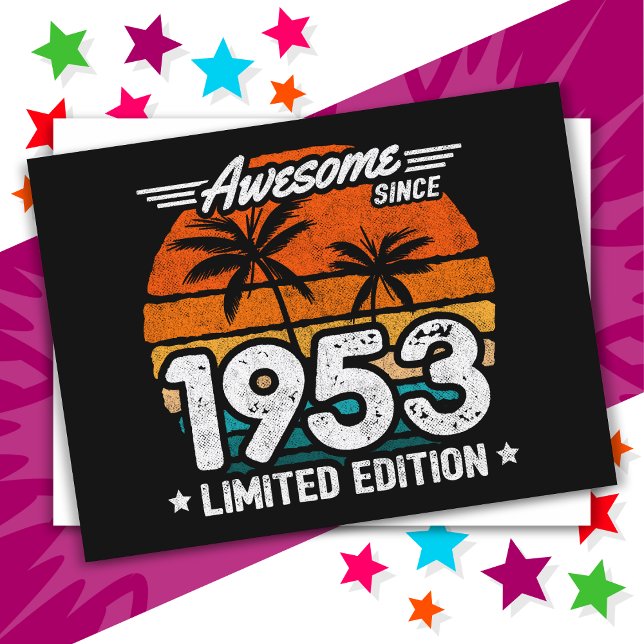 Born 1953 Limited Edition Retro Awesome Since 1953 Postcard (Creator Uploaded)