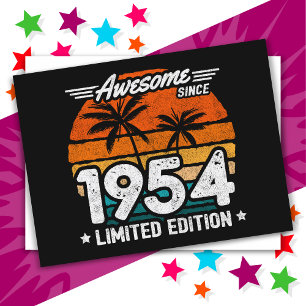 Born 1954 Limited Edition Retro Awesome Since 1954 Postcard