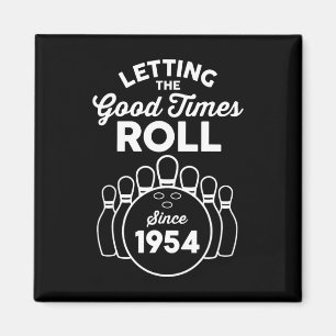 Born 1954 Year Old Bowler 1954 Birthday Bowling Magnet
