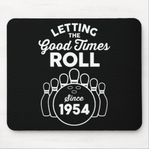 Born 1954 Year Old Bowler 1954 Birthday Bowling Mouse Pad