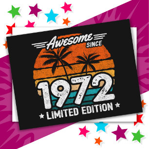Born 1972 Limited Edition Retro Awesome Since 1972 Postcard