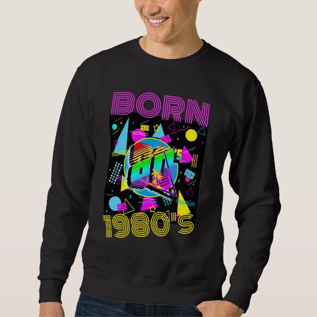 Born 1980's Retro 80"s Cassette Tape  Sweatshirt (Front)