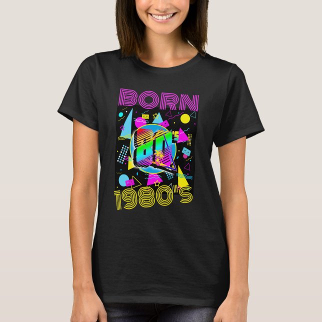 Born 1980's Retro 80"s Cassette Tape  T-Shirt (Front)