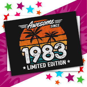 Born 1983 Limited Edition Retro Awesome Since 1983 Postcard