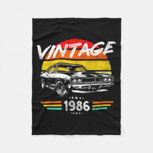 Born 1986 40th birthday vintage muscle car fathers fleece blanket