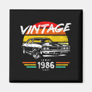 Born 1986 40th birthday vintage muscle car fathers magnet