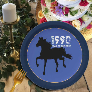 Born 1990 - Birthday Party of the Best / Horse Pap Paper Plate