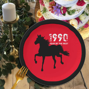 Born 1990 - Birthday Party of the Best & Horse Paper Plate