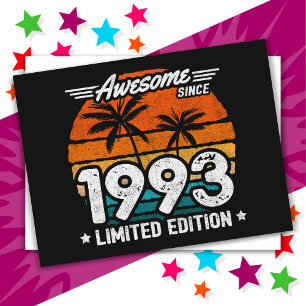 Born 1993 Limited Edition Retro Awesome Since 1993 Postcard