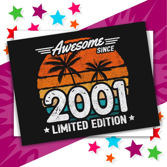 Born 2001 Limited Edition Retro Awesome Since 2001 Postcard (Creator Uploaded)