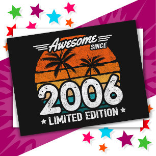 Born 2006 Limited Edition Retro Awesome Since 2006 Postcard