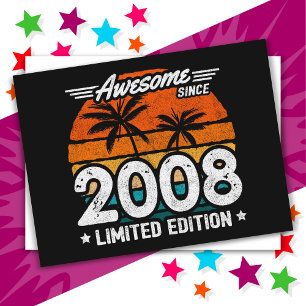 Born 2008 Limited Edition Retro Awesome Since 2008 Postcard