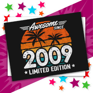 Born 2009 Limited Edition Retro Awesome Since 2009 Postcard