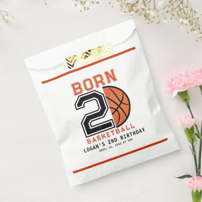  Born 2 Ball Basketball 2nd Birthday Party Favour Bag (Sealed)