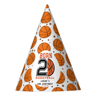 Born 2 Ball Basketball 2nd Birthday  Party Hat