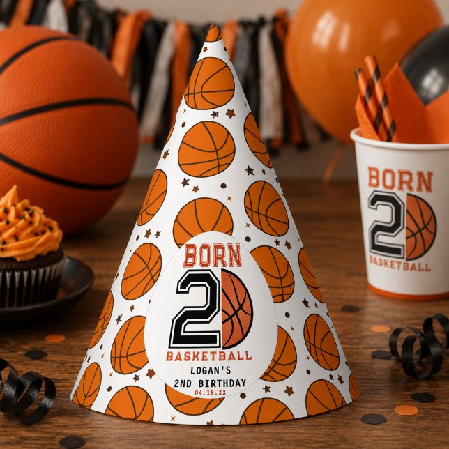 Born 2 Ball Basketball 2nd Birthday  Party Hat (Born 2 Ball Basketball 2nd Birthday Party Hat
)
