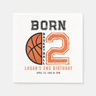 Born 2 Ball Basketball 2nd Birthday Party  Napkin