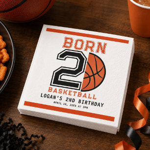 Born 2 Ball Basketball 2nd Birthday Party Napkin
