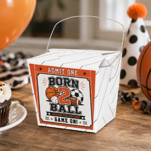 Born 2 Ball Sports Boy 2nd Birthday party Favour Box