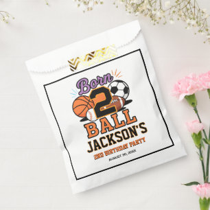 Born 2 Ball Sports-Themed Boy 2nd Birthday Party Favour Bag