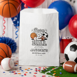 Born 2 Ball Sports Themed Boy 2nd Birthday Party Favour Bag