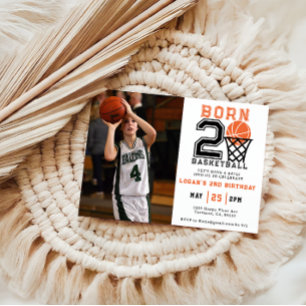 Born 2 Basketball   Sports  Boy's 2nd Birthday Invitation
