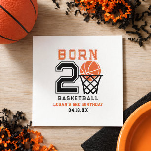 Born 2 Basketball Sports Boy's 2nd Birthday Napkin