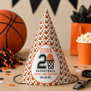 Born 2 Basketball Sports Boy's 2nd Birthday Party Hat