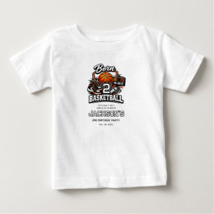 Born 2 Basketball   Sports Themed 2nd Birthday Baby T-Shirt