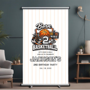 Born 2 Basketball Sports Themed Boy 2nd Birthday  Banner