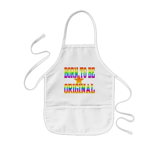 BORN 2 BE ORIGINAL apron - choose style & colour (Front)