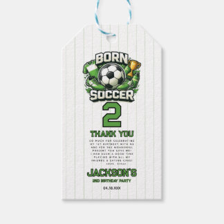 Born 2 Soccer Sports Themed Boy 2nd Birthday Party Gift Tags