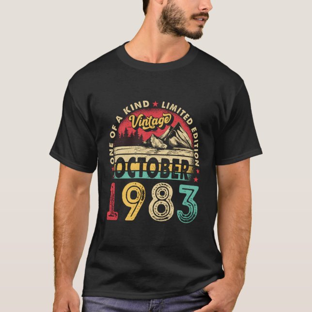 Born 40Th Bday 40 October 1983 T-Shirt (Front)