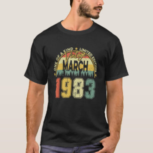 Born 40th Birthday Mens Vintage March 1983 Limited T-Shirt