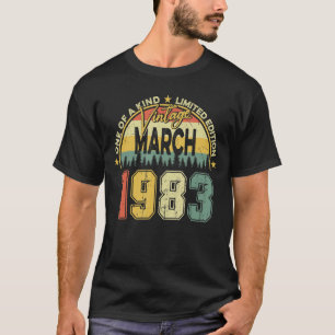 Born 40th Birthday Mens Vintage March 1983 Limited T-Shirt