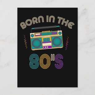 Born 80s Old School Music 1980s Birthday Party Postcard