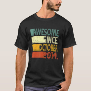 Born 8th Birthday Awesome Since October 2014 8 Yea T-Shirt