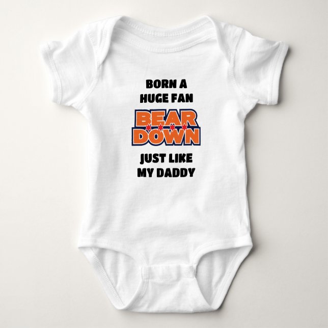 Born A Chicago Football Fan Baby Bodysuit (Front)