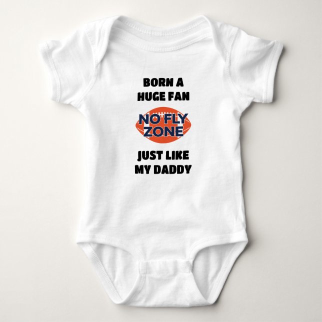 Born A Denver Football Fan Baby Bodysuit (Front)